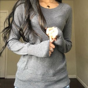 Grey thin knit long sleeve